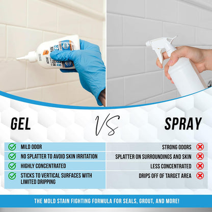 Mold & Mildew Stain Remover Gel for Seals and Grout