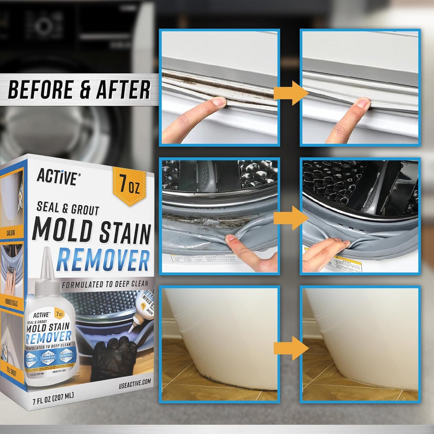Mold & Mildew Stain Remover Gel for Seals and Grout
