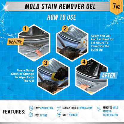 Mold & Mildew Stain Remover Gel for Seals and Grout